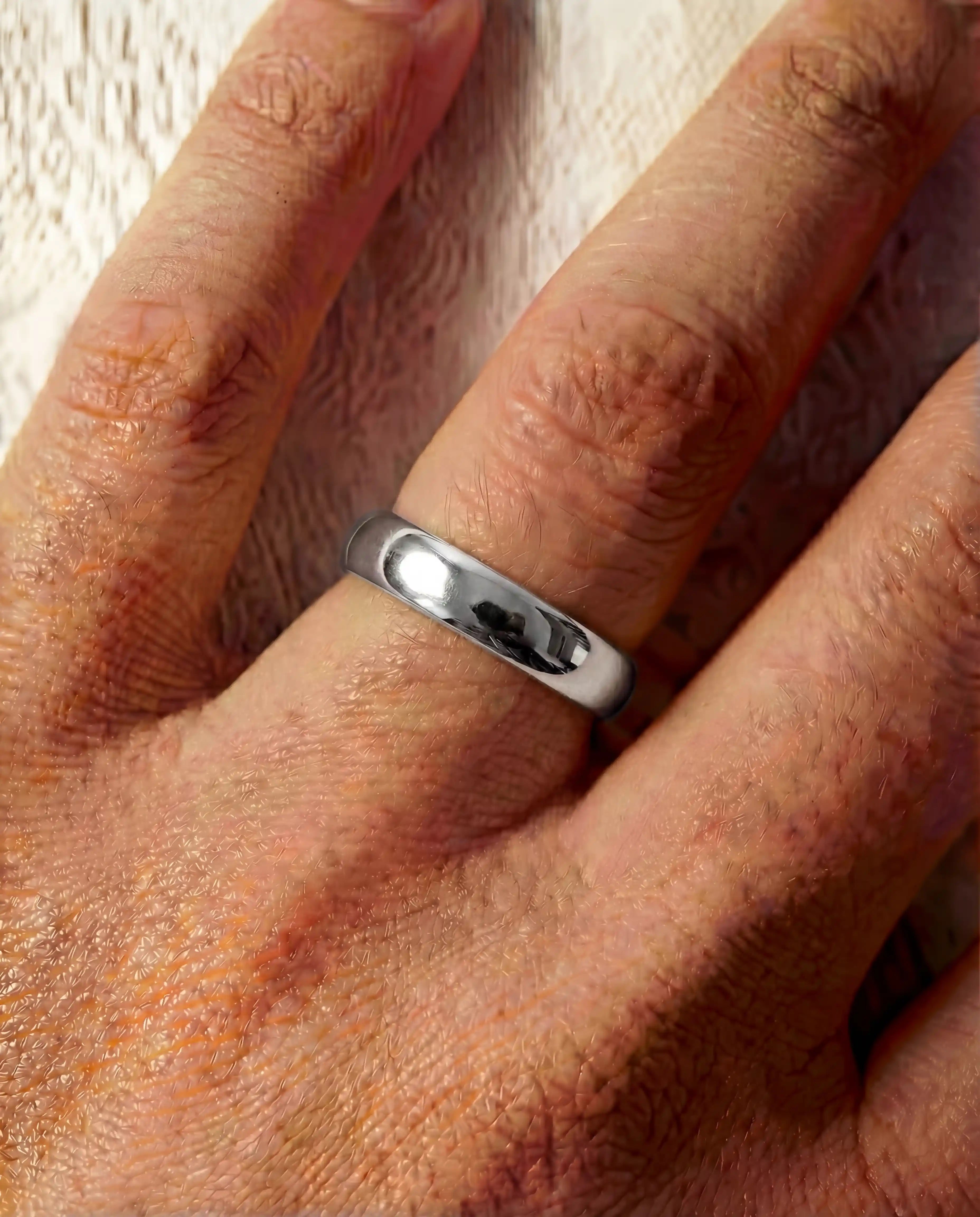 4mm White Gold Band Ring