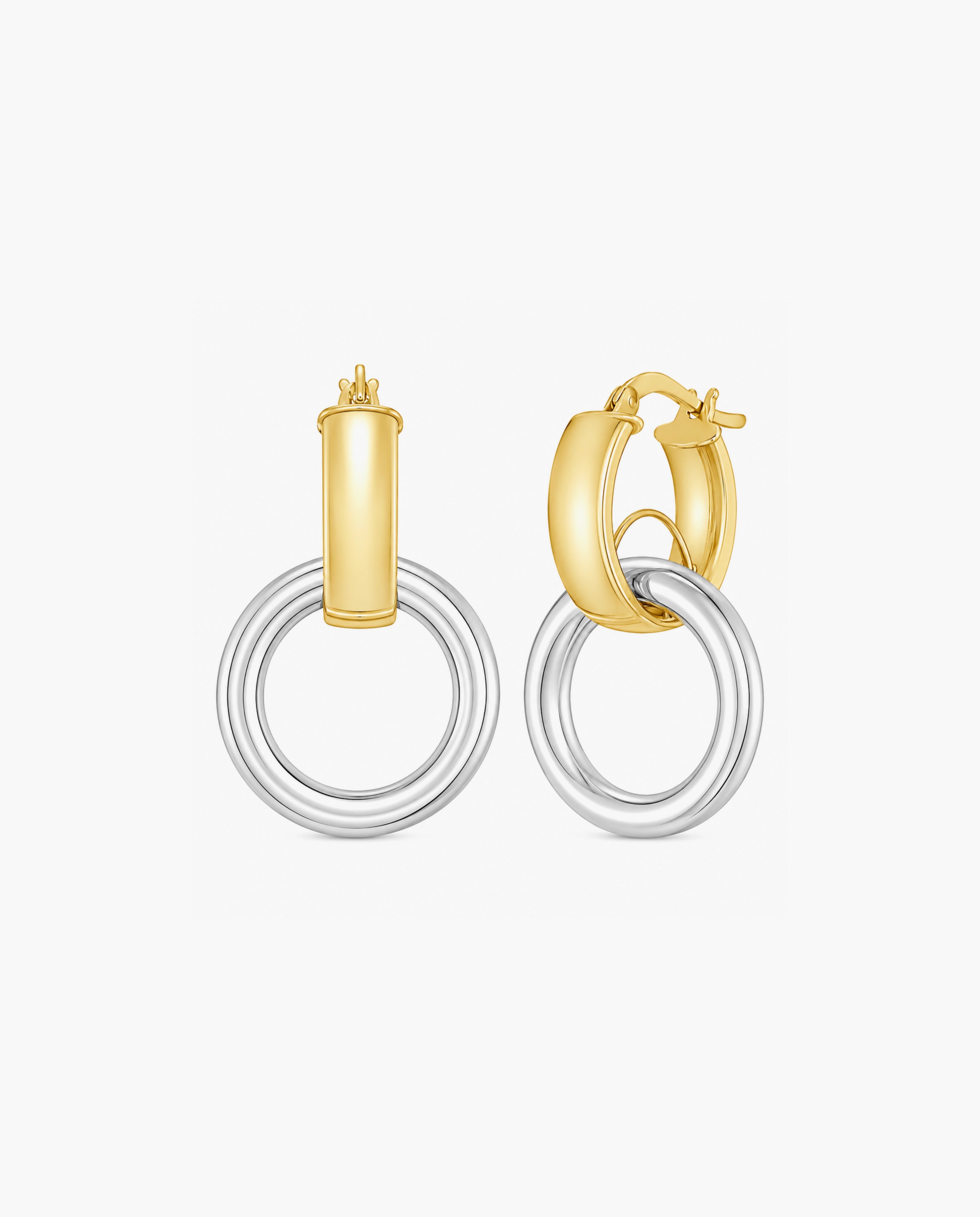 Sterling Silver & 18k Gold Dangle Door Knocker Earring
