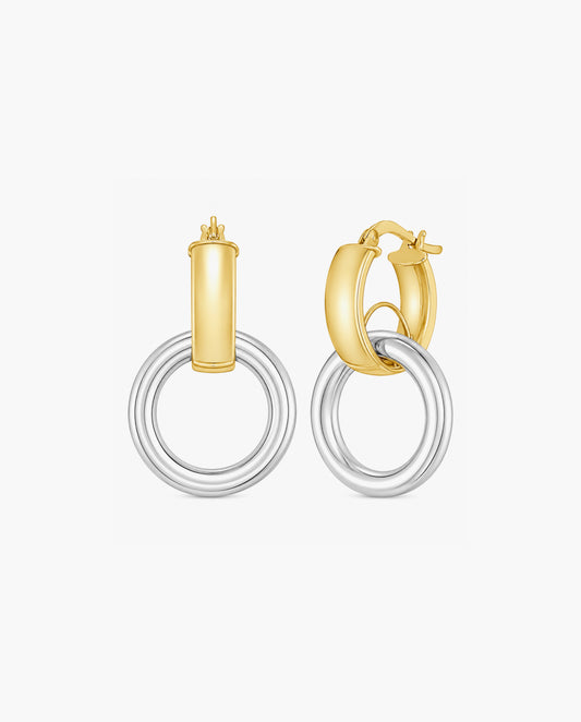 Sterling Silver & 18k Gold Dangle Door Knocker Earring