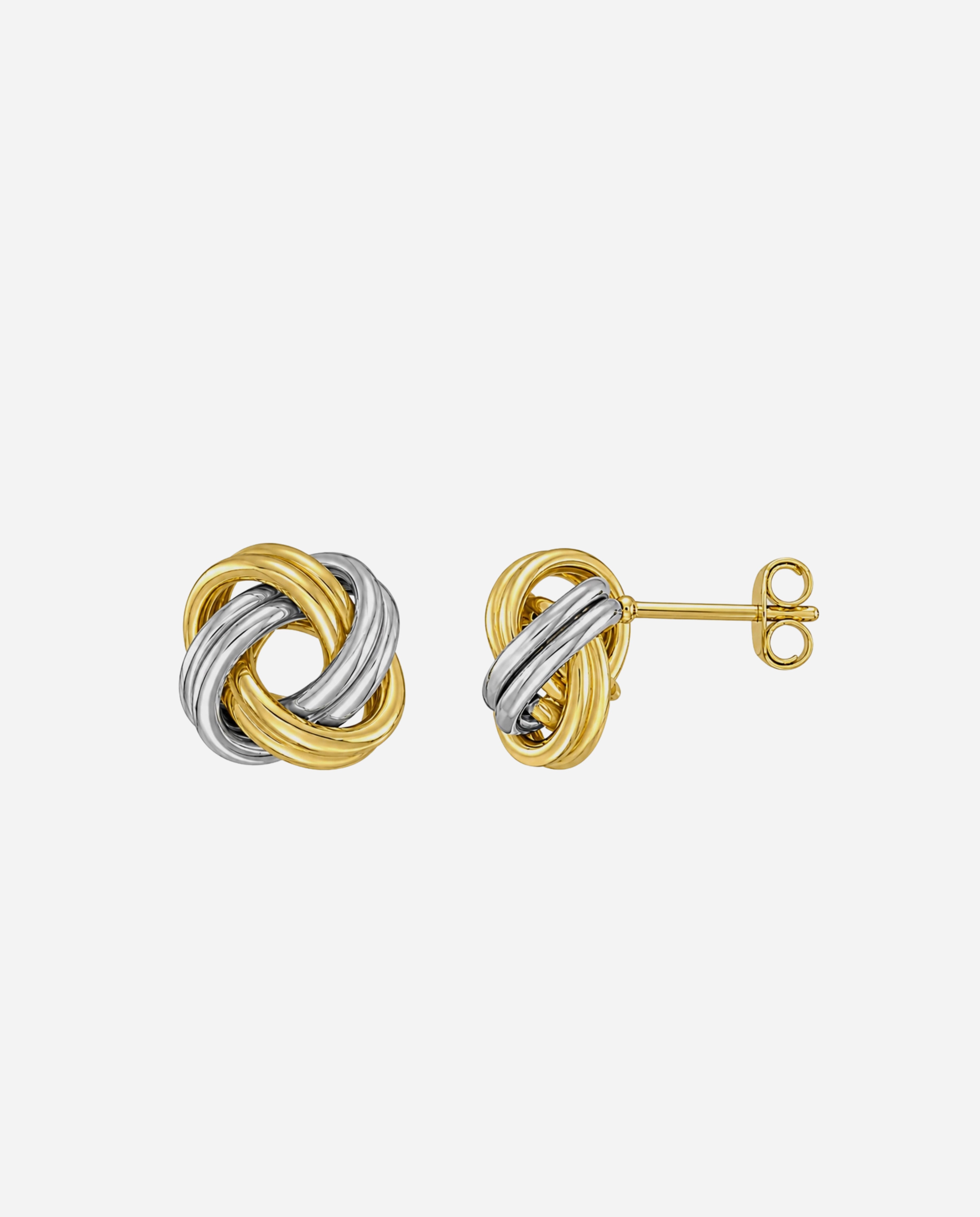 Two Tone Love Knot Stud Earring
