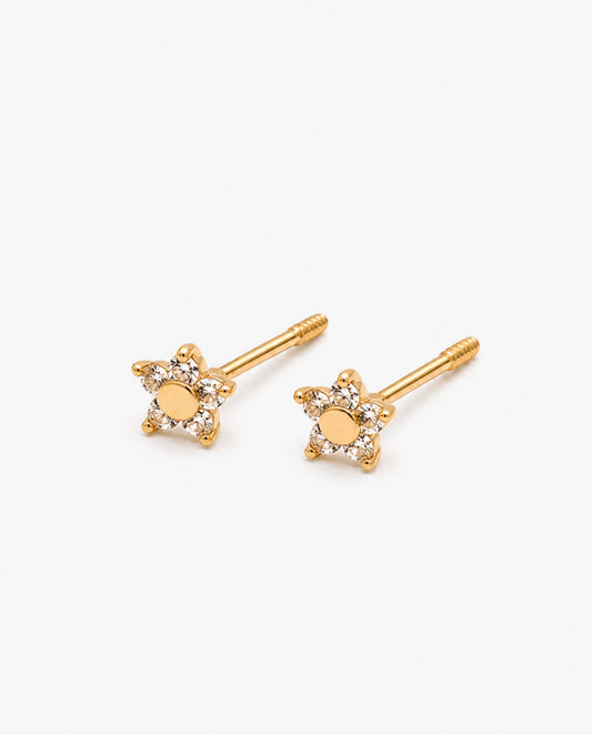 Tiny CZ Star Stud Earrings
