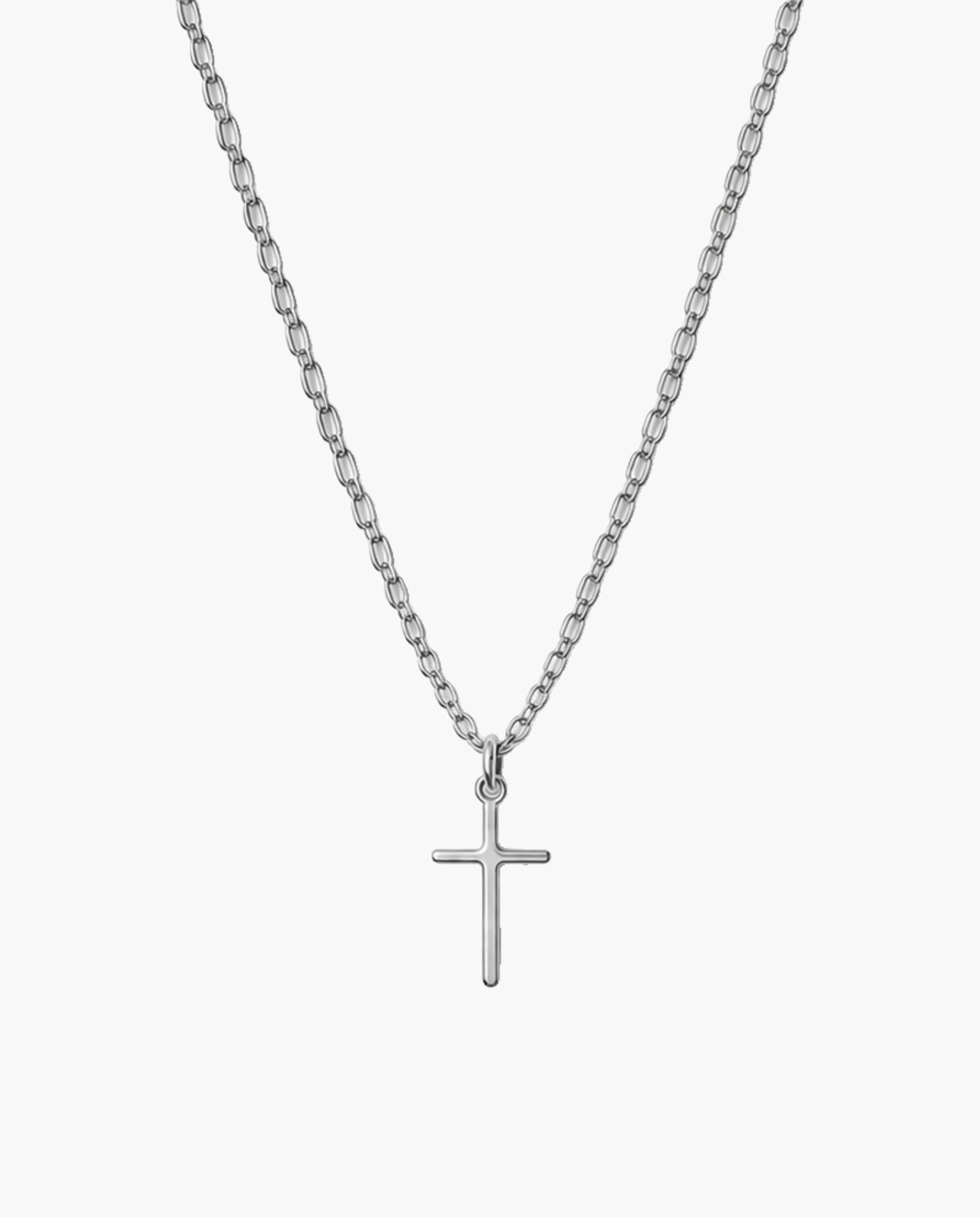 White Gold Small Cross Necklace