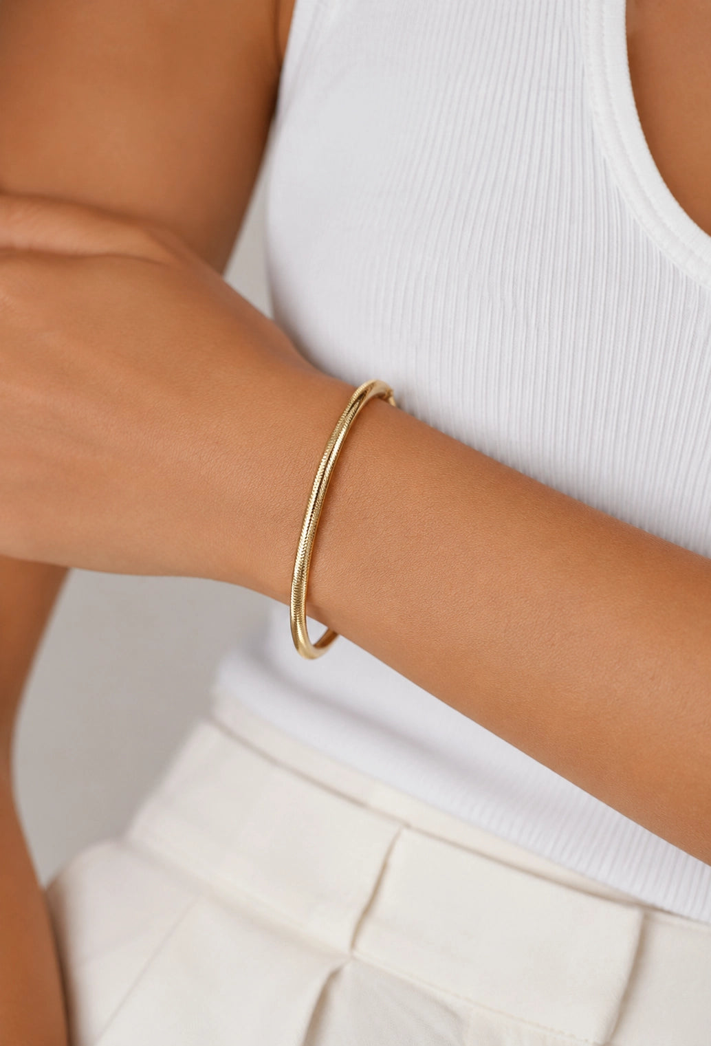 14K Small Stretch Mesh Bracelet