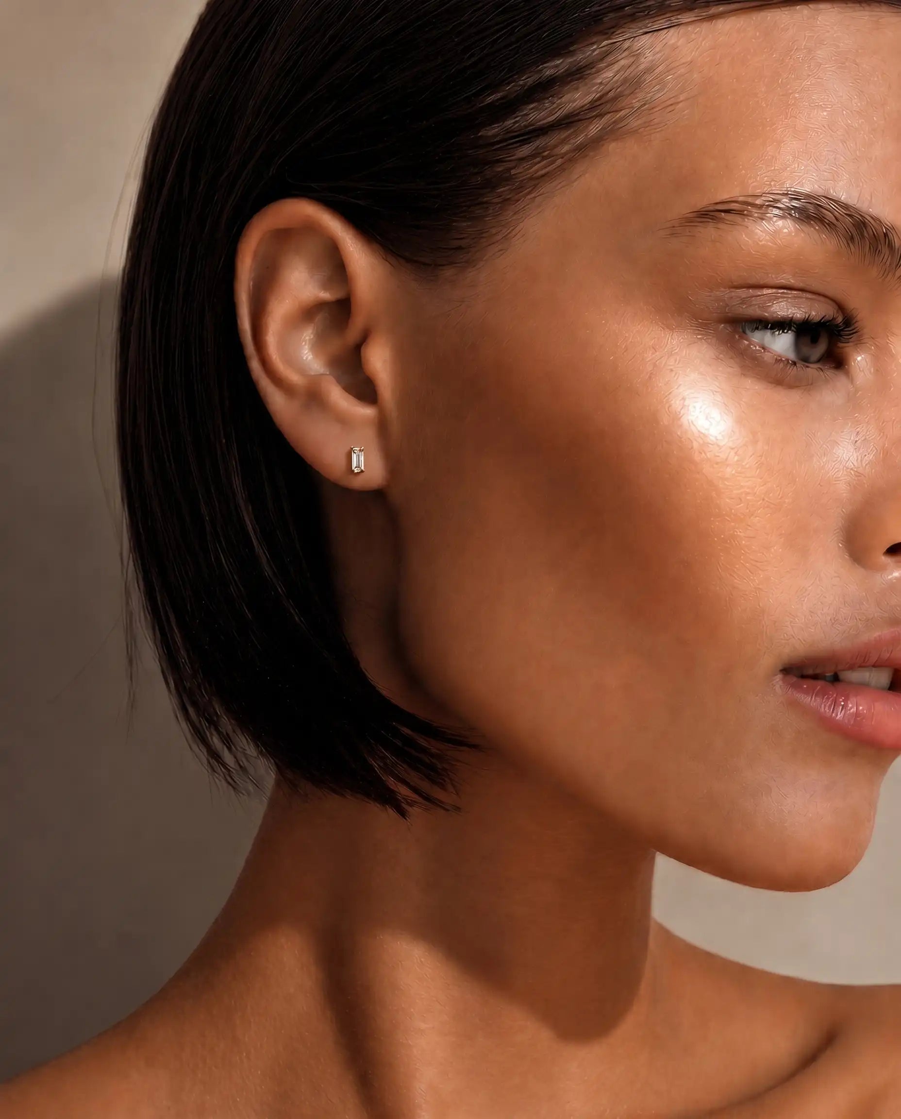 Diamond Baguette Stud Earrings