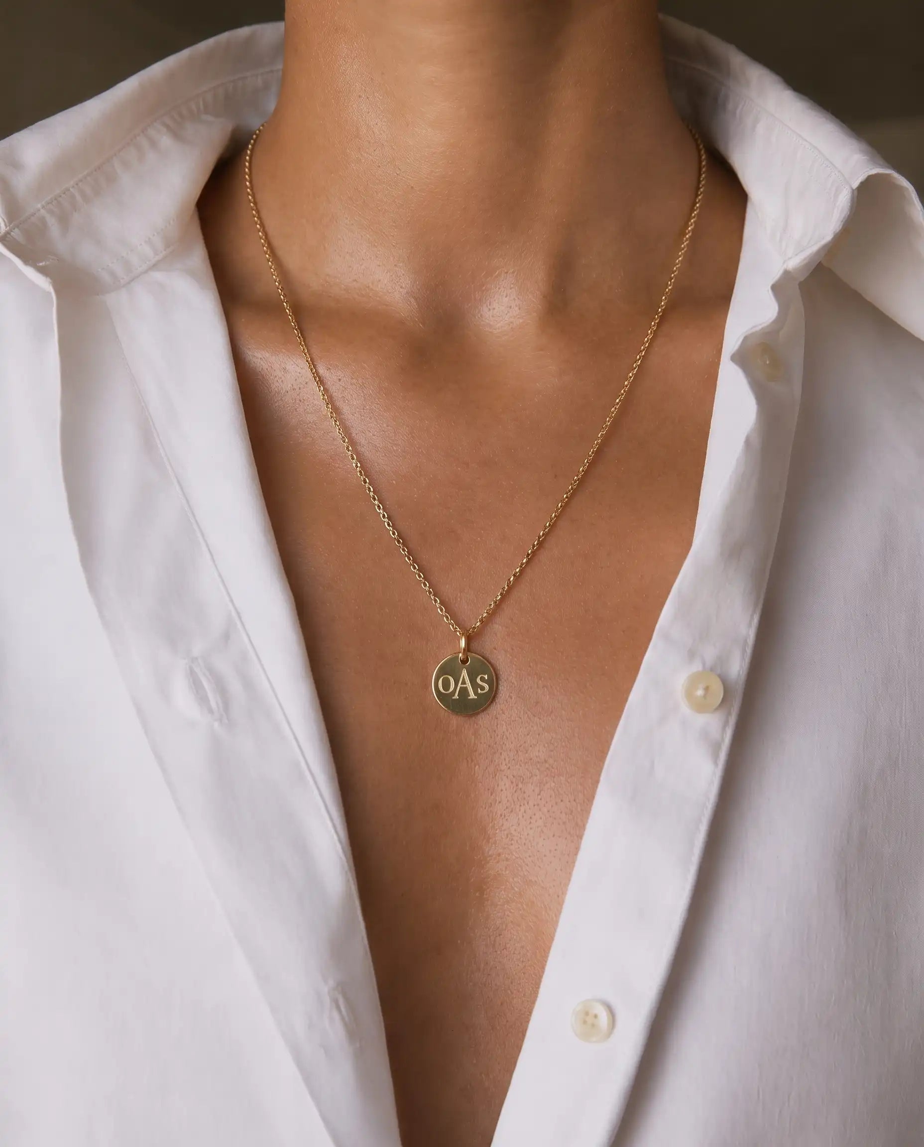 Dainty Engravable Circle Necklace