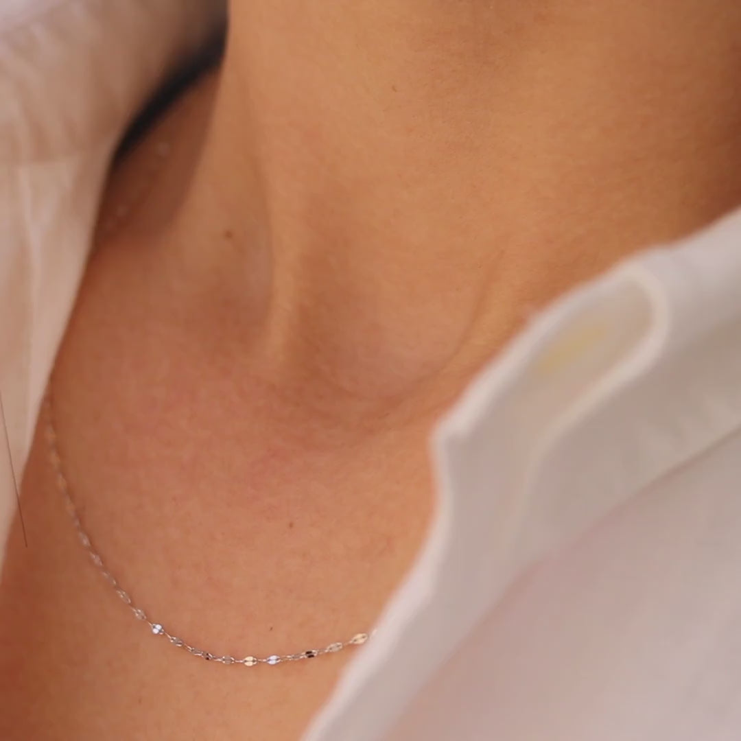 White Gold Glitter Chain