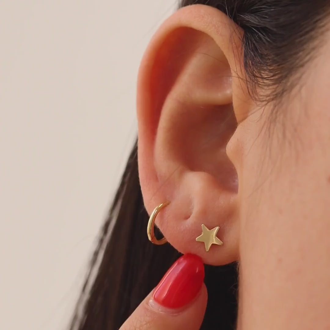 Gold Star Stud Earrings