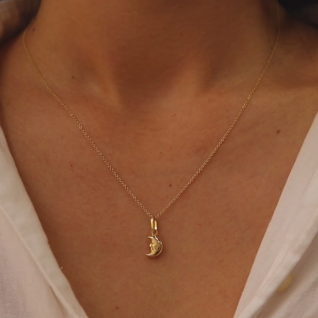 Gold Crescent Moon Necklace