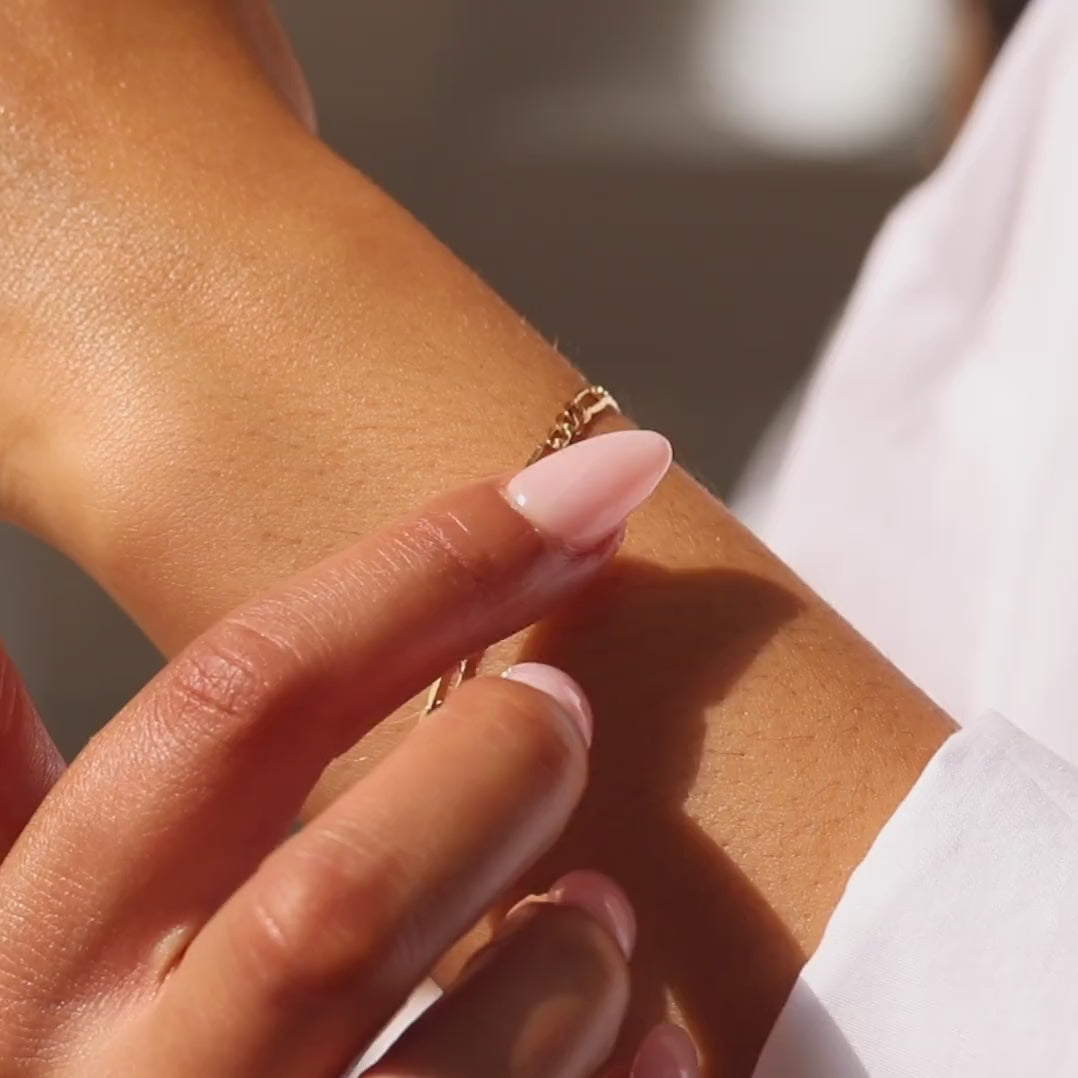 14K Yellow Gold Figaro Bracelet