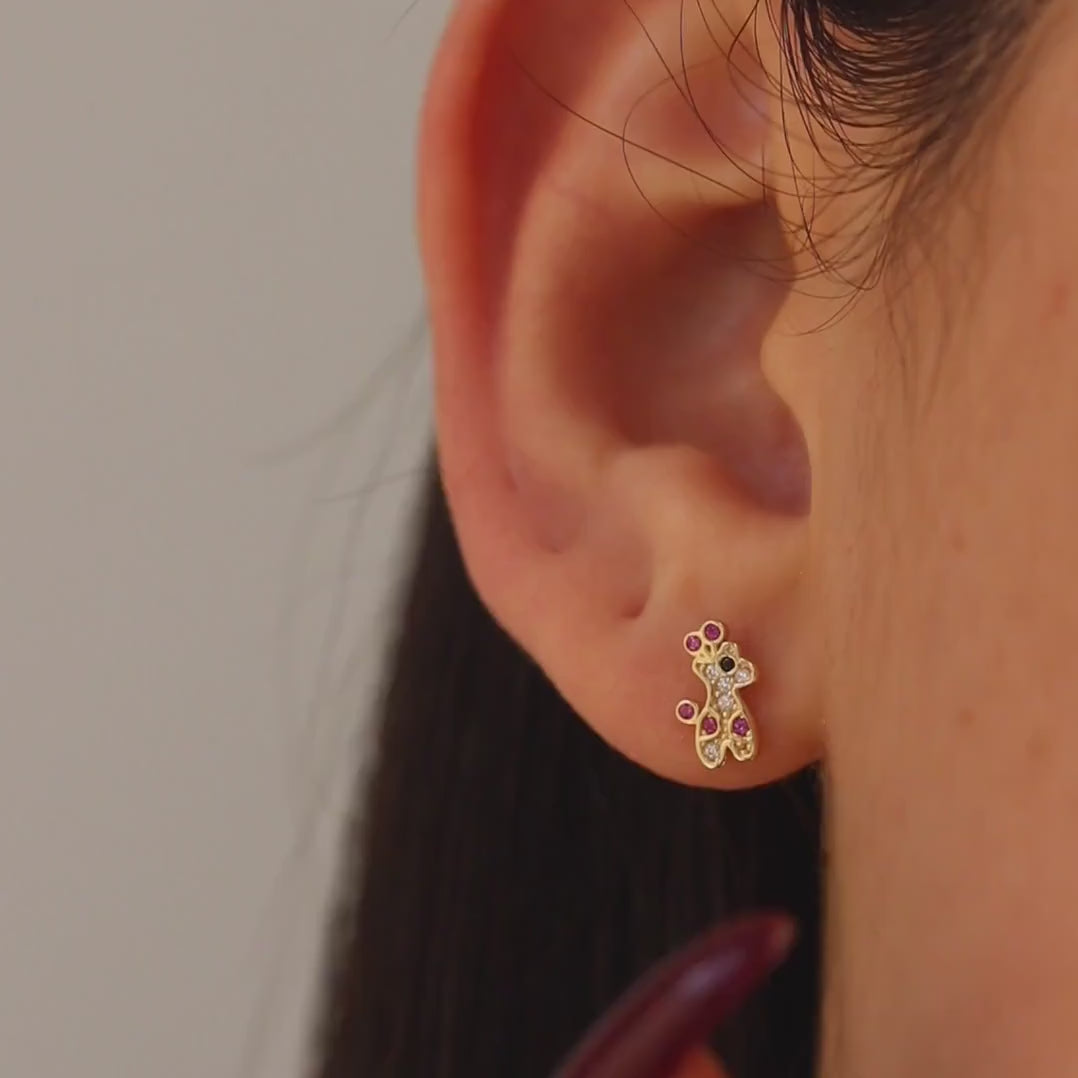 Giraffe CZ Stud Earrings