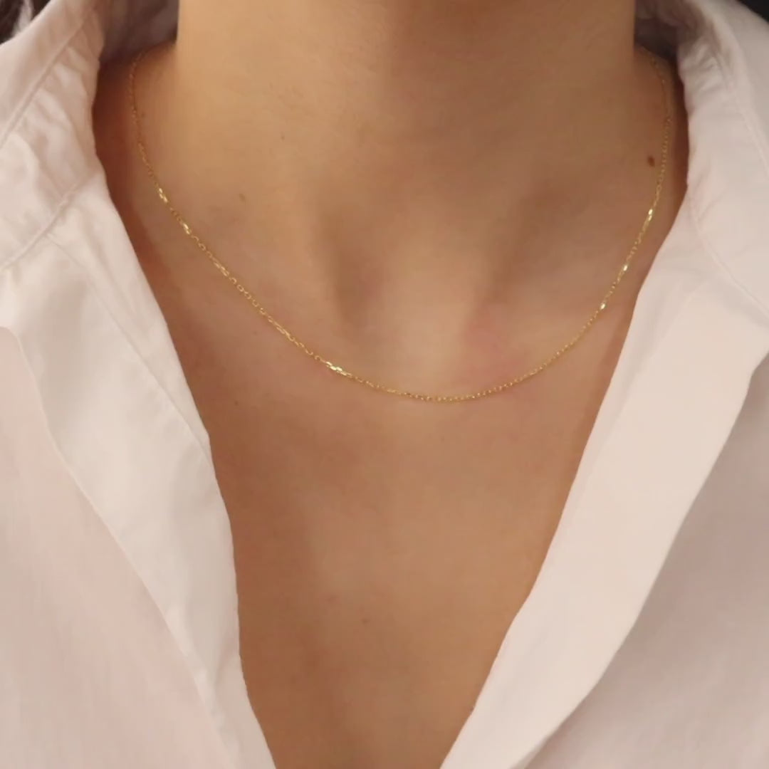 1mm Paperclip Chain Necklace