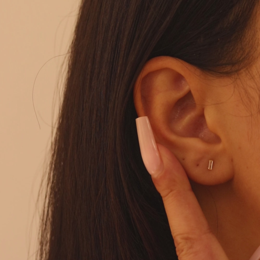 Diamond Baguette Stud Earrings