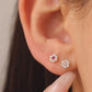Pink Flower CZ Stud Earrings