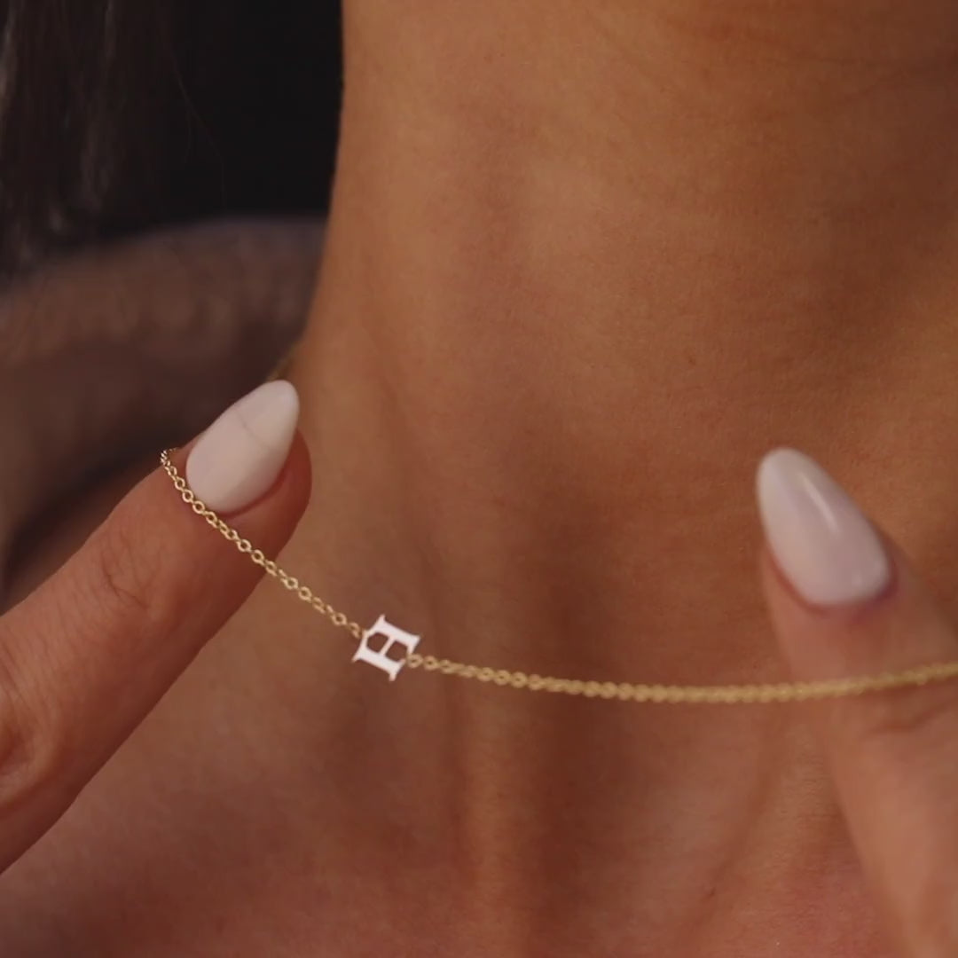 Sideways Initial Necklace