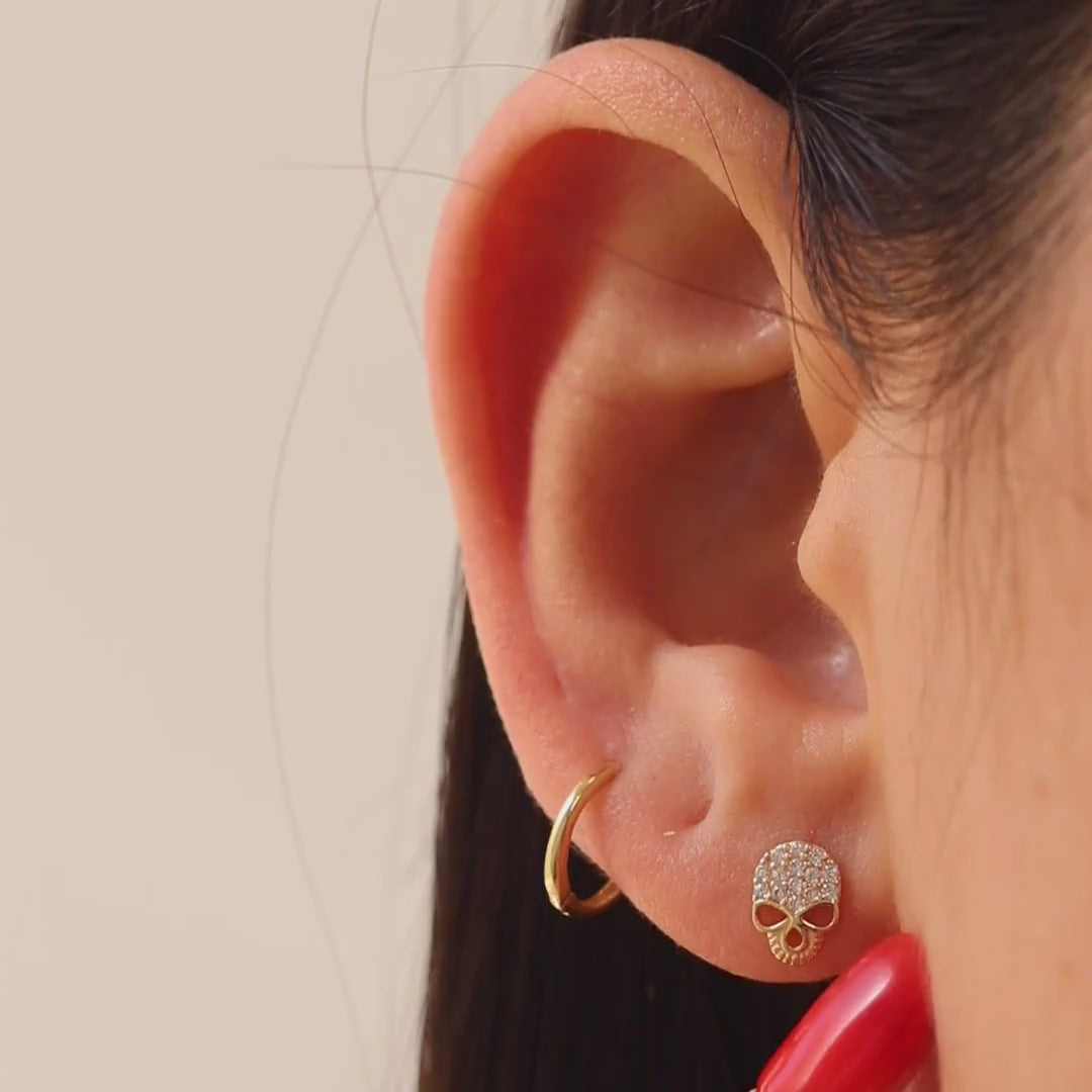 CZ Skull Stud Earrings