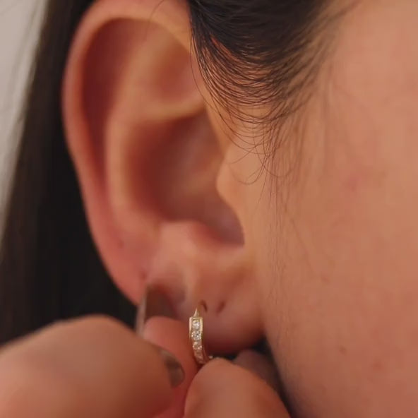 Diamond Huggie Earrings