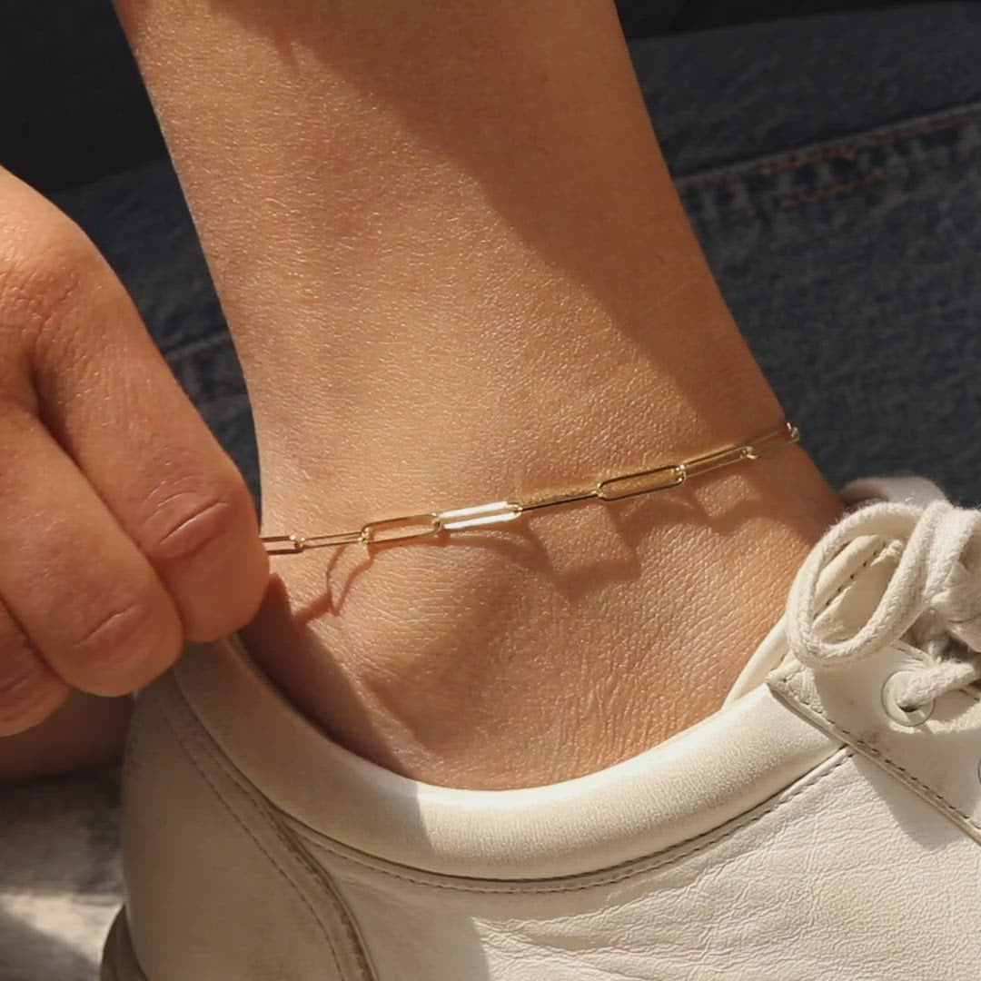 Large Paperclip Anklet