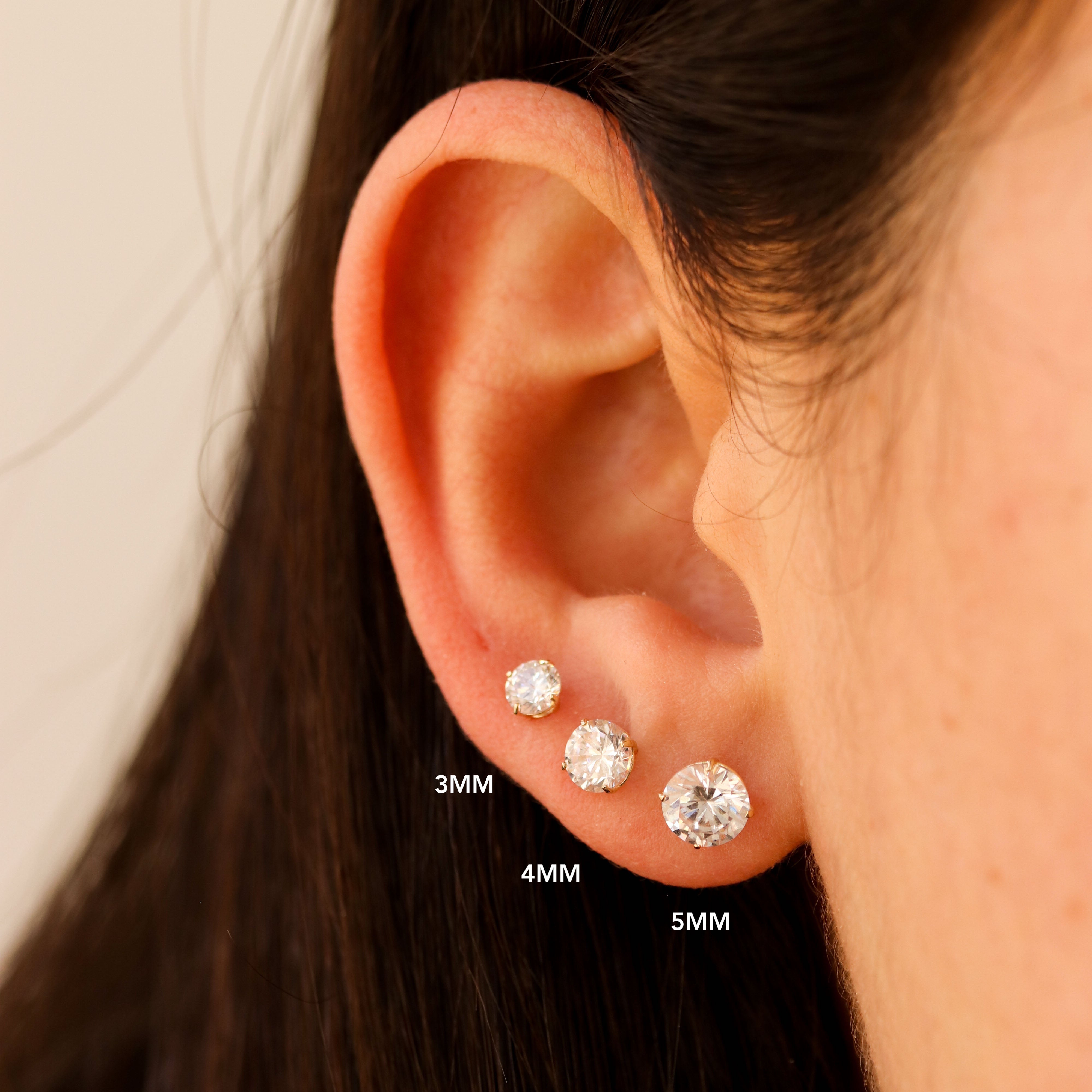 Solitaire CZ Stud Earrings
