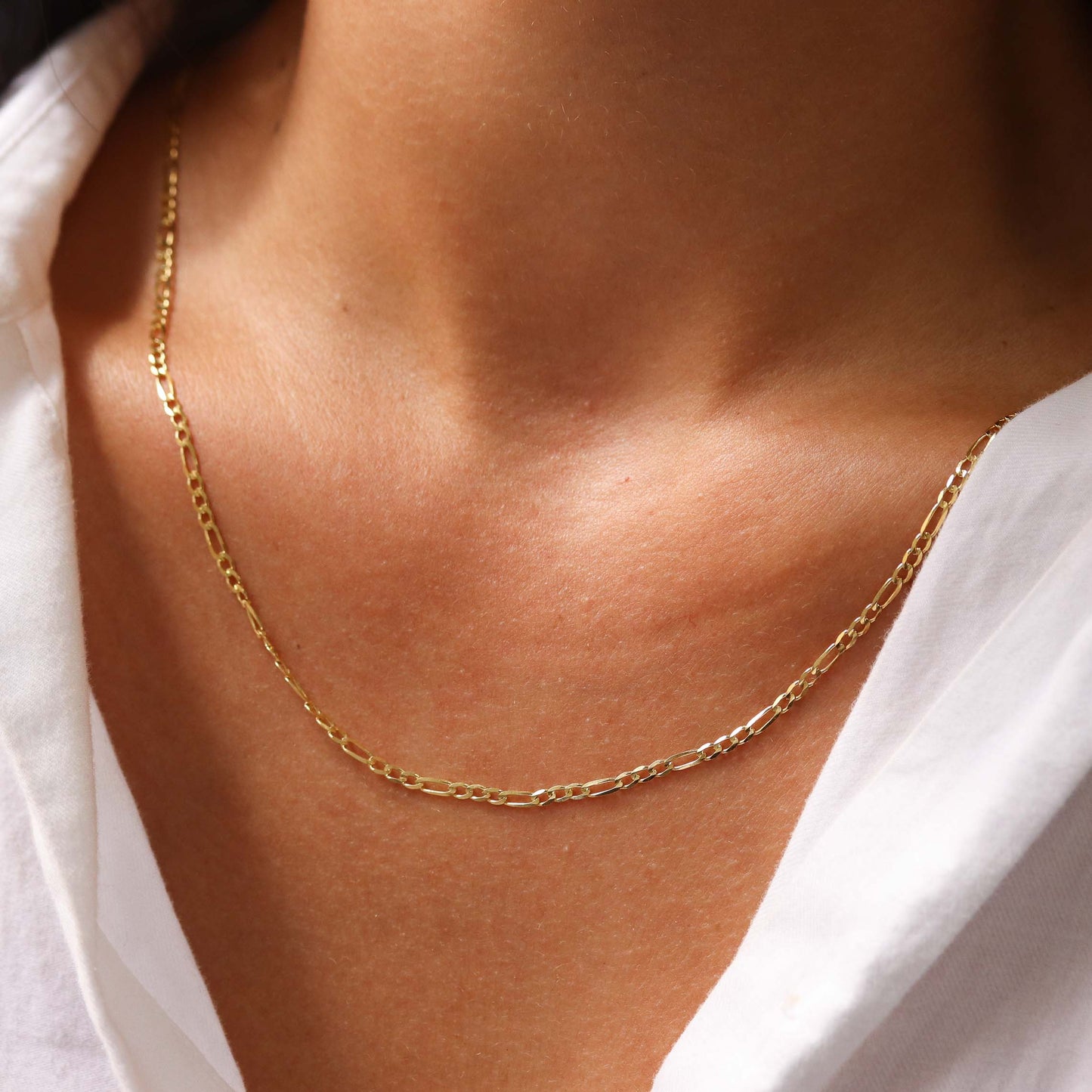 14k Yellow Gold Figaro Chain Necklace