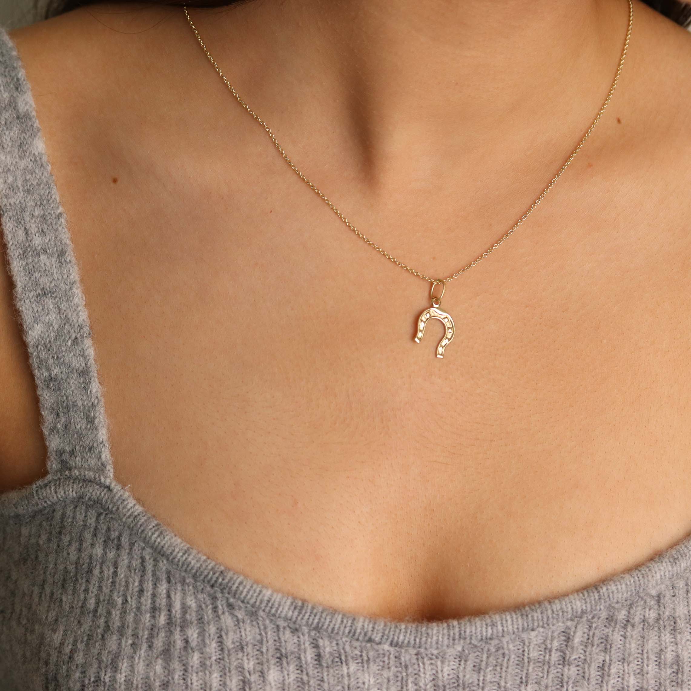 18ct White Gold Diamond Horseshoe Necklace | Cerrone Jewellers