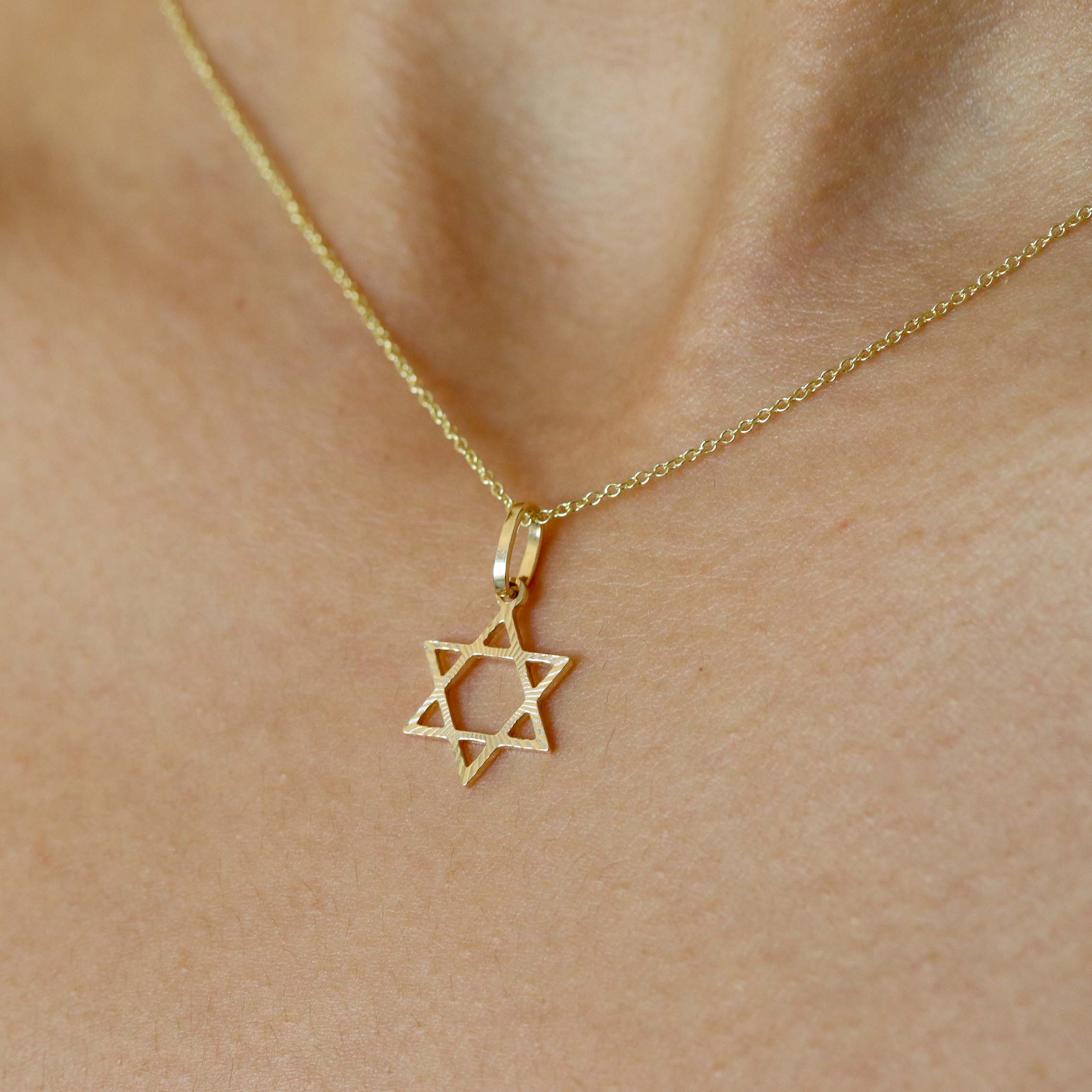 Elegant Jewish Star of David Diamond Pendant Necklace in Solid Gold | Takar  Jewelry
